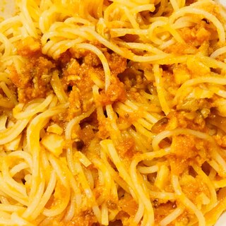 ベジタリアンミートソースのパスタ